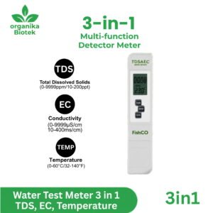 Fishco Water Test 3 in 1 TDS EC Temp meter - Alat Ukur Kualitas Air Multi Parameter Water Tester